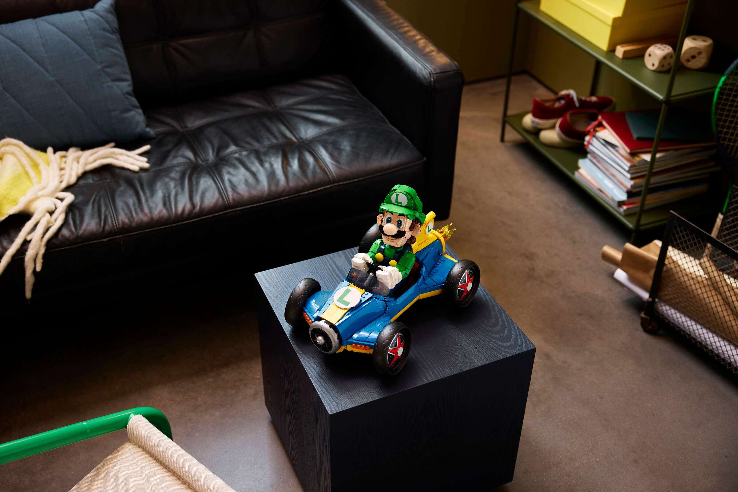 LEGO Super Mario Mario Kart - Luigi & Mach 8 72050 on display