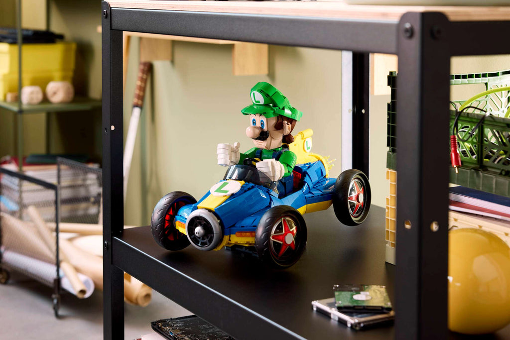 LEGO Super Mario Mario Kart - Luigi & Mach 8 72050 on display