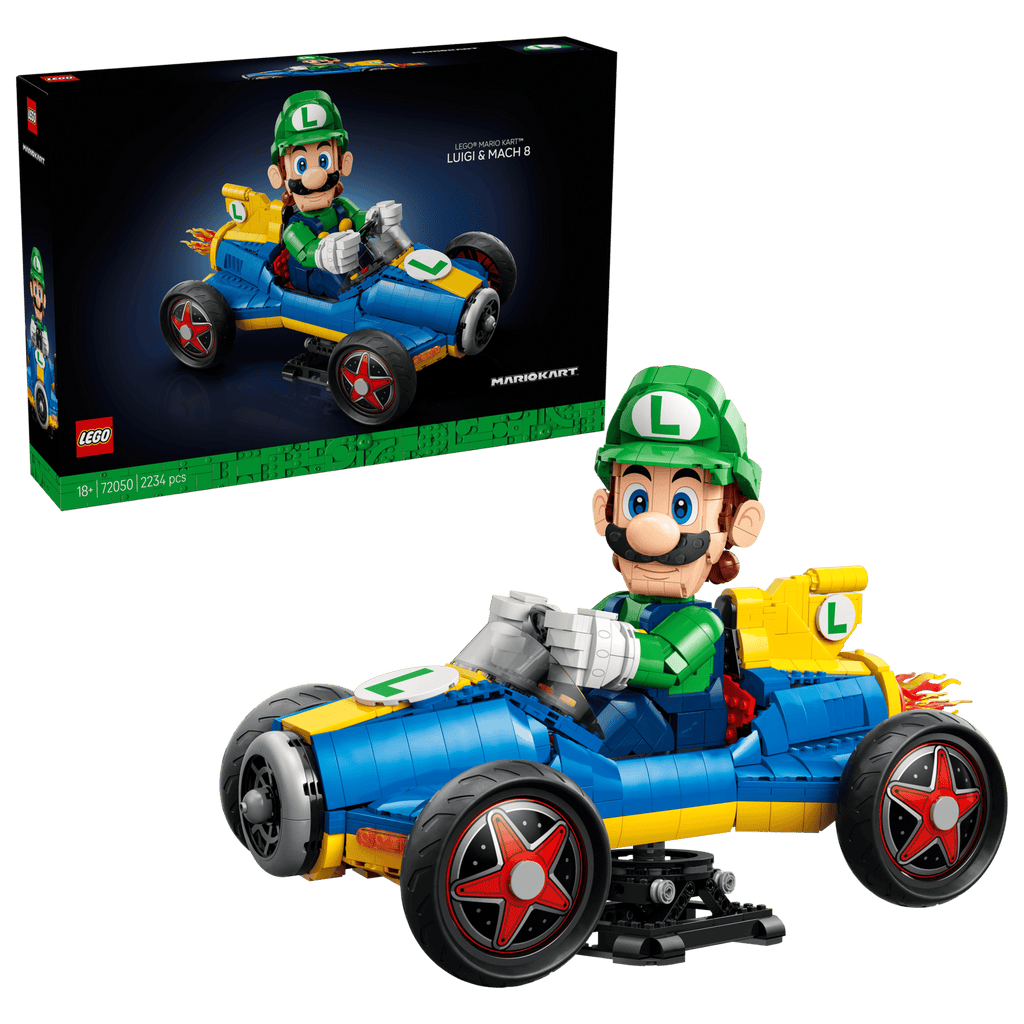 LEGO Super Mario Mario Kart - Luigi & Mach 8 72050 box and model