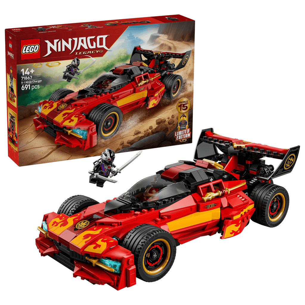 LEGO Ninjago X-1 Ninja Charger 15th Anniversary 71867 box and model