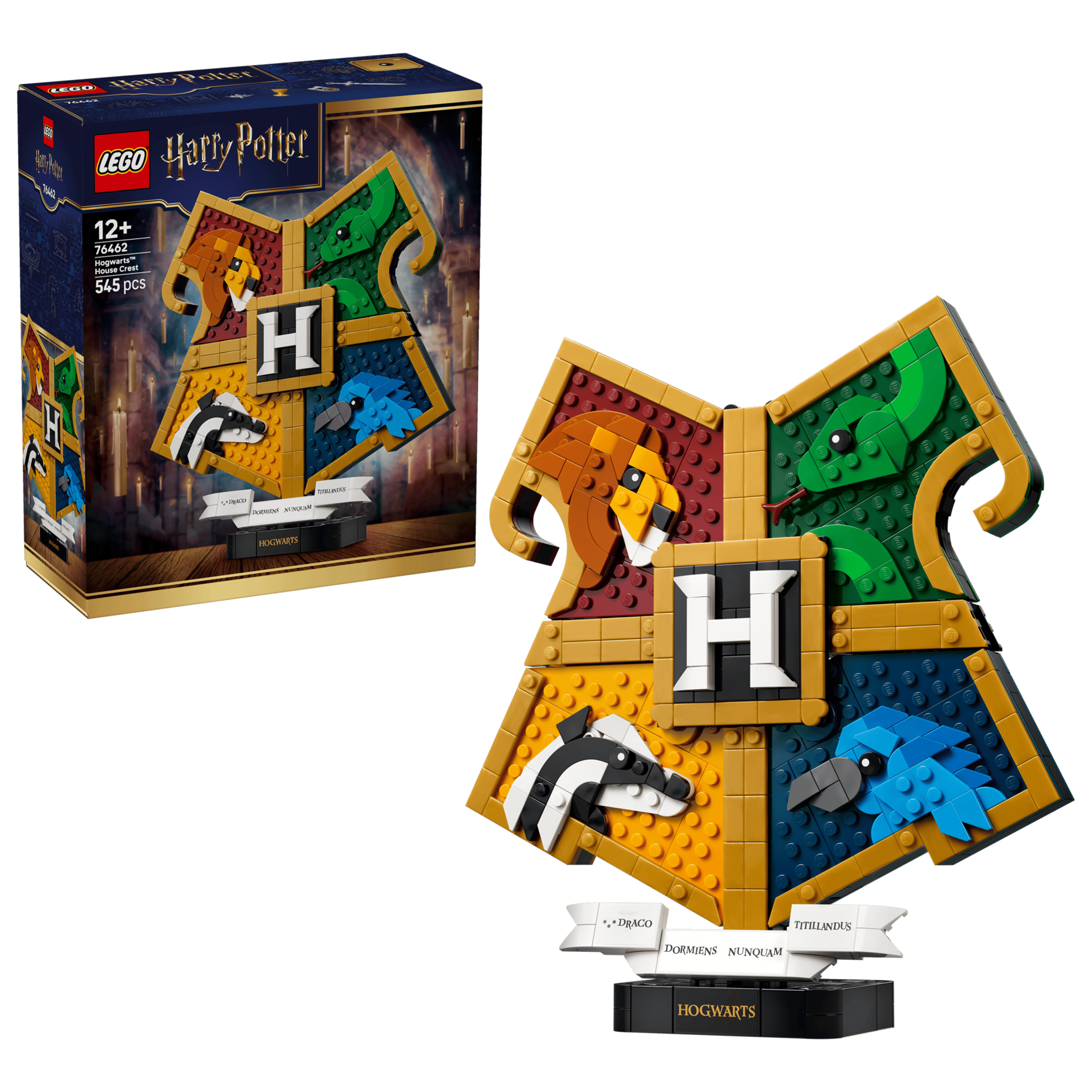 LEGO Harry Potter Hogwarts House Crest 76462 box and model