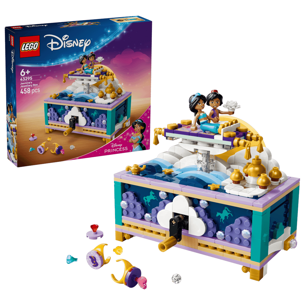 LEGO Disney Jasmine's Jewelry Box 43295 box and model