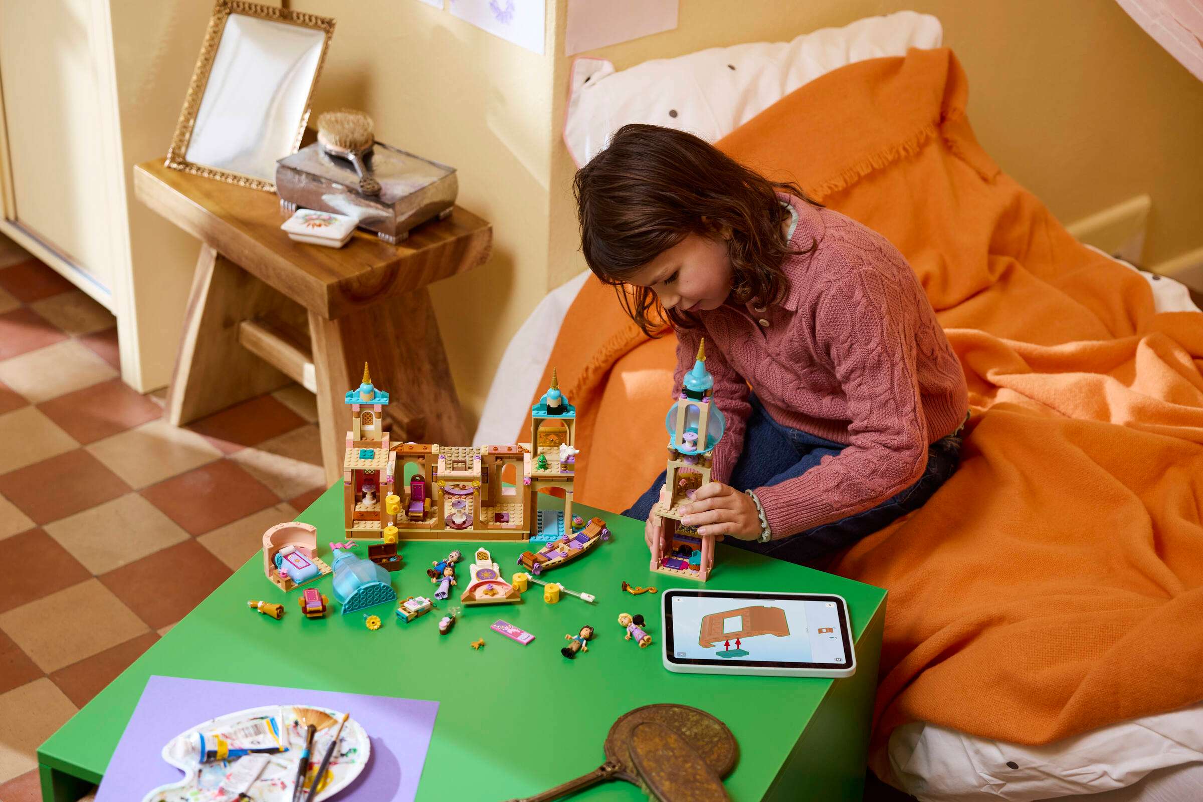 LEGO Disney Rapunzel's Castle 43297 being built