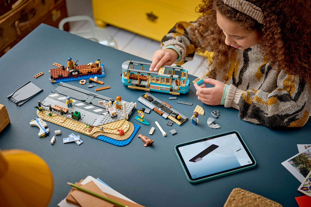 LEGO City Classic Beach Streetcar 60506 being built