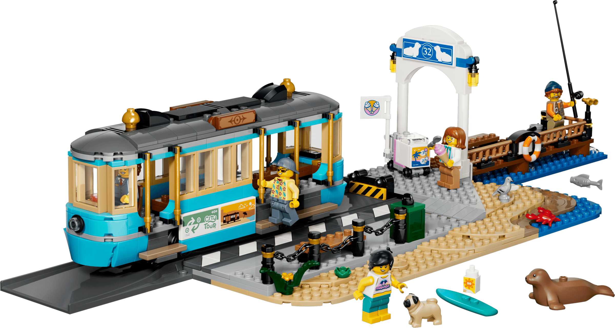 LEGO City Classic Beach Streetcar 60506 built model