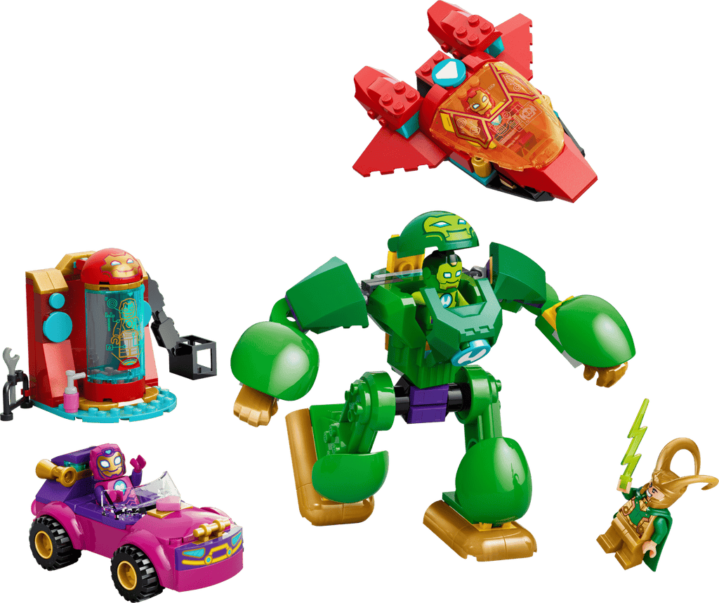 LEGO Marvel Loki vs. Team Iron Man built model