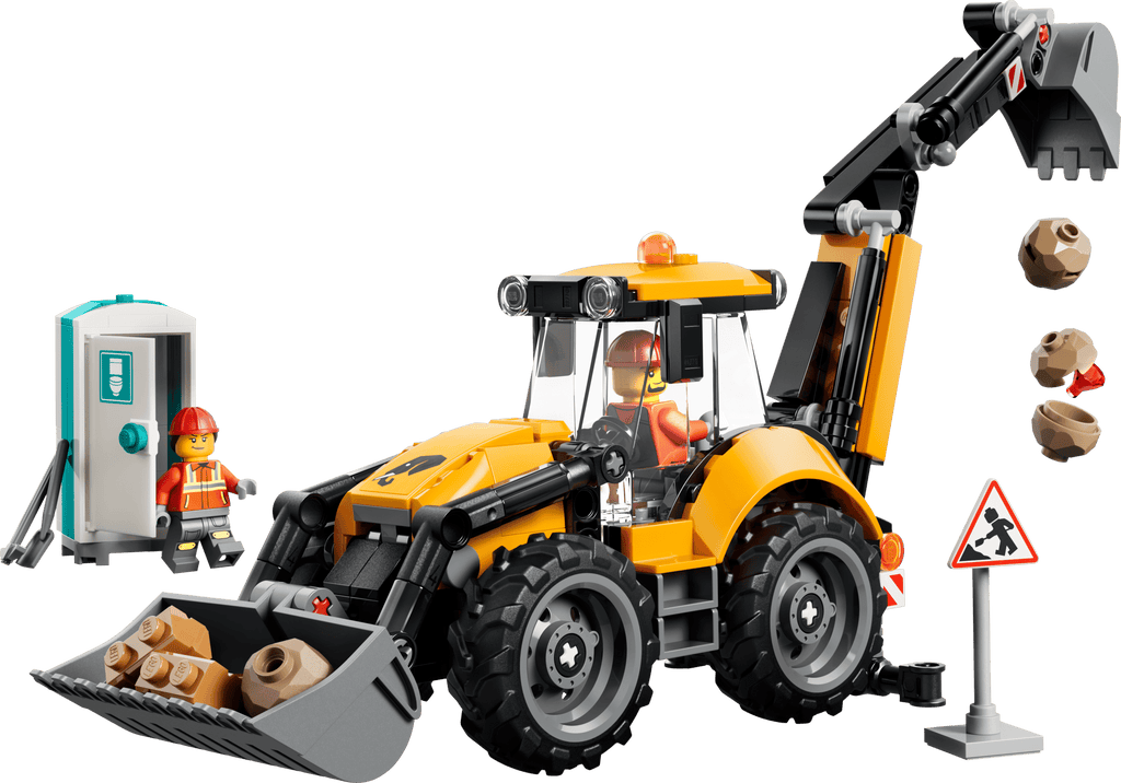LEGO City Yellow Backhoe Loader 60480 built model