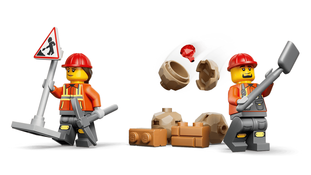 LEGO City Yellow Backhoe Loader 60480 detail view