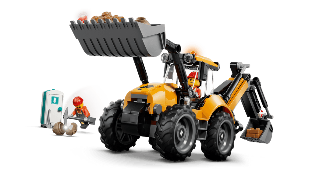 LEGO City Yellow Backhoe Loader 60480 detail view