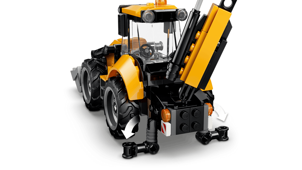 LEGO City Yellow Backhoe Loader 60480 detail view