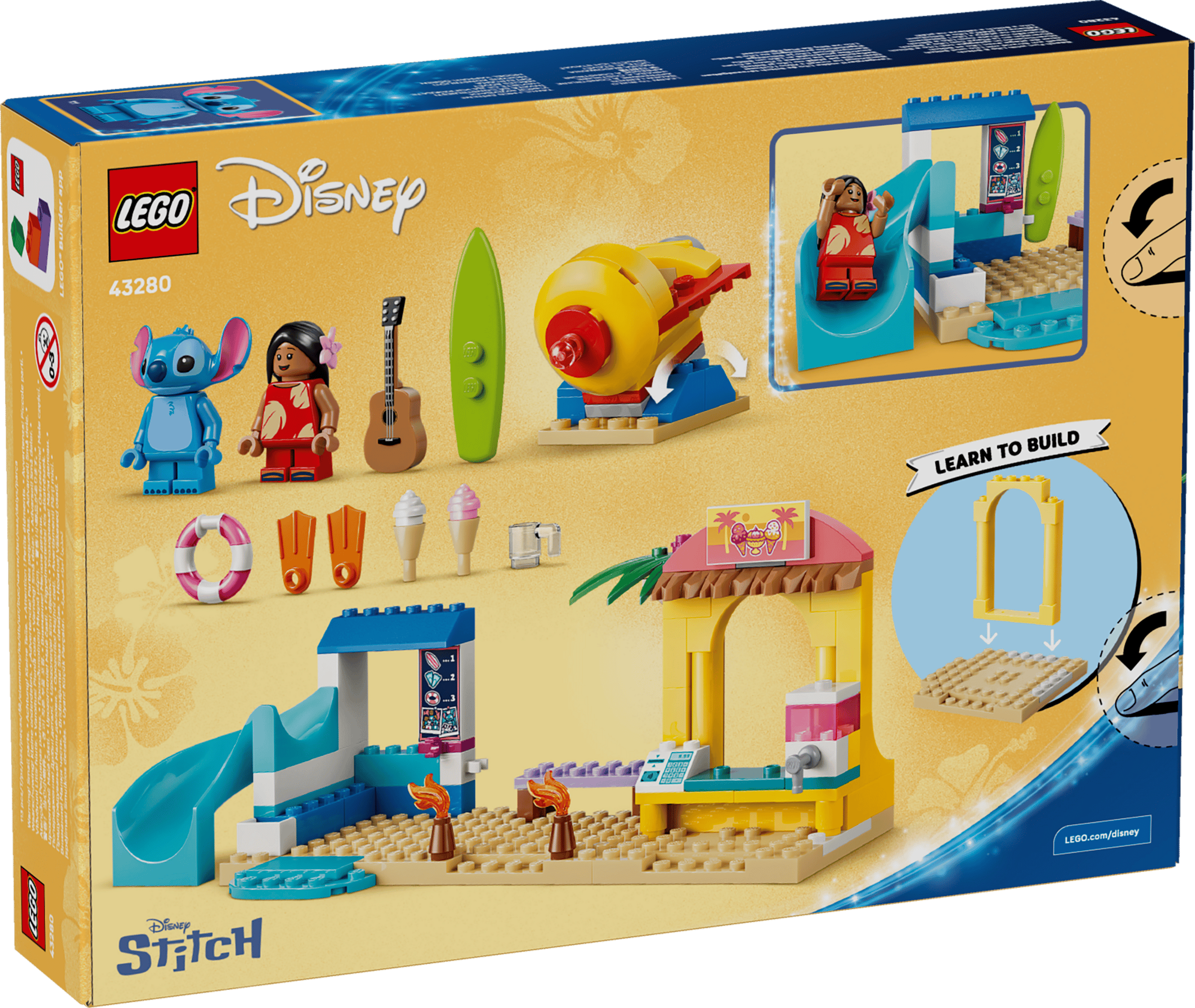 LEGO Disney Beach Fun with Lilo & Stitch 43280 box