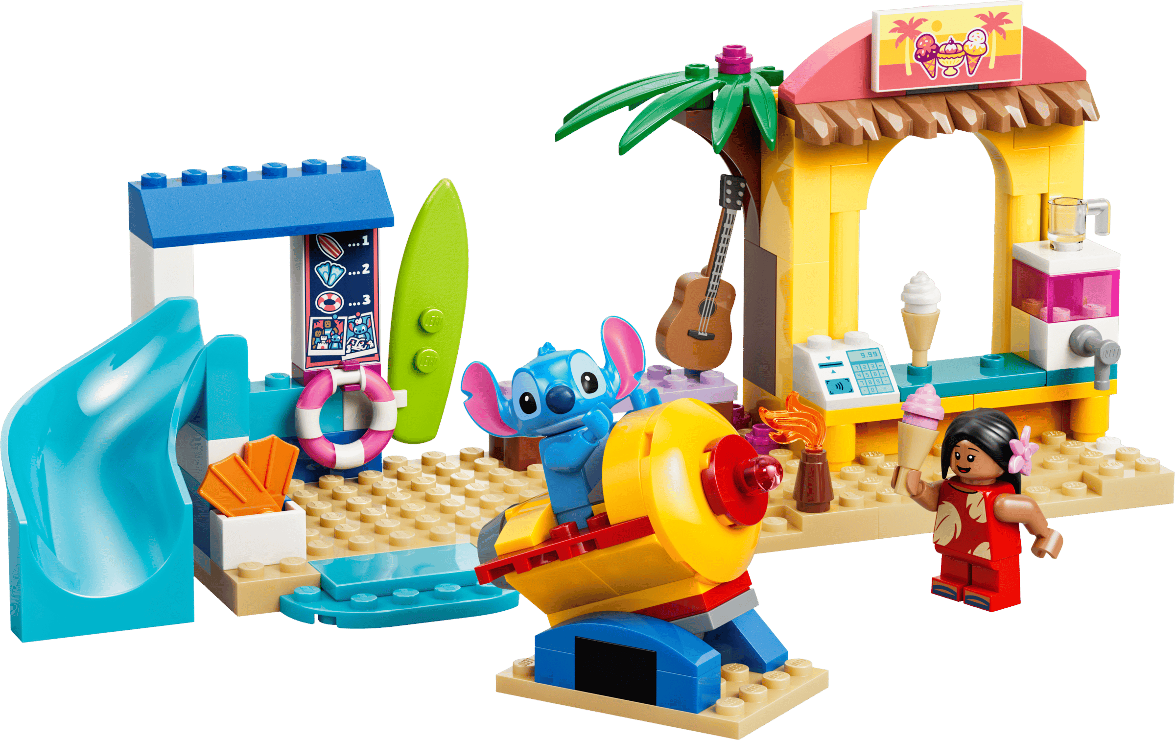 LEGO Disney Beach Fun with Lilo & Stitch 43280 built model