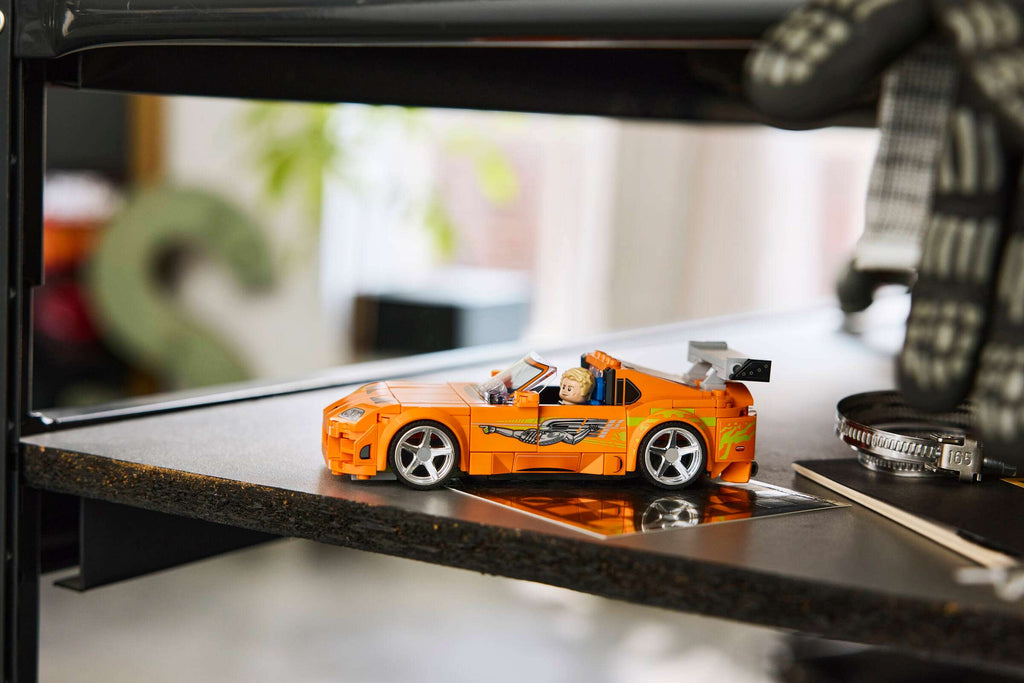 LEGO Speed Champions The Fast and The Furious Toyota Supra MK4 77260 on display