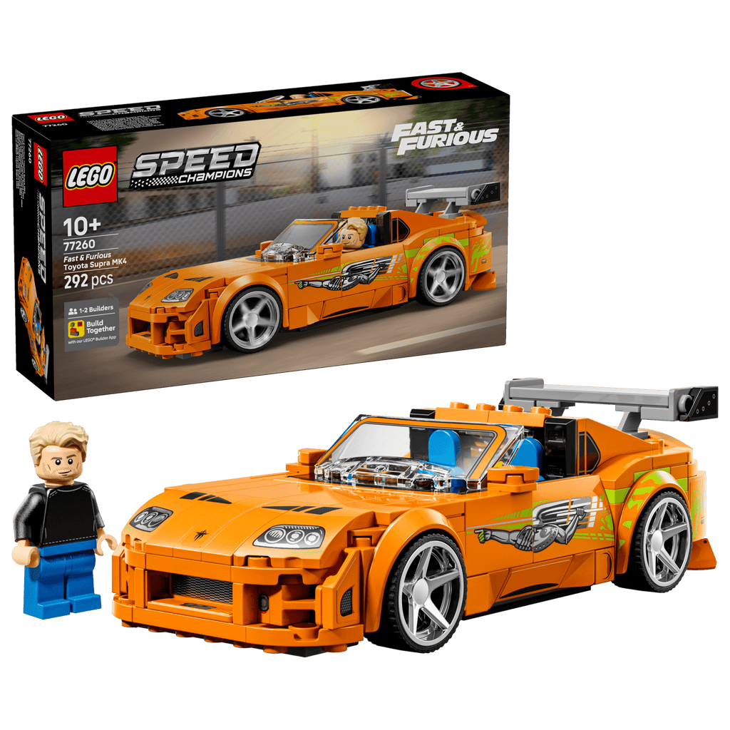 LEGO Speed Champions The Fast and The Furious Toyota Supra MK4 77260 box and model