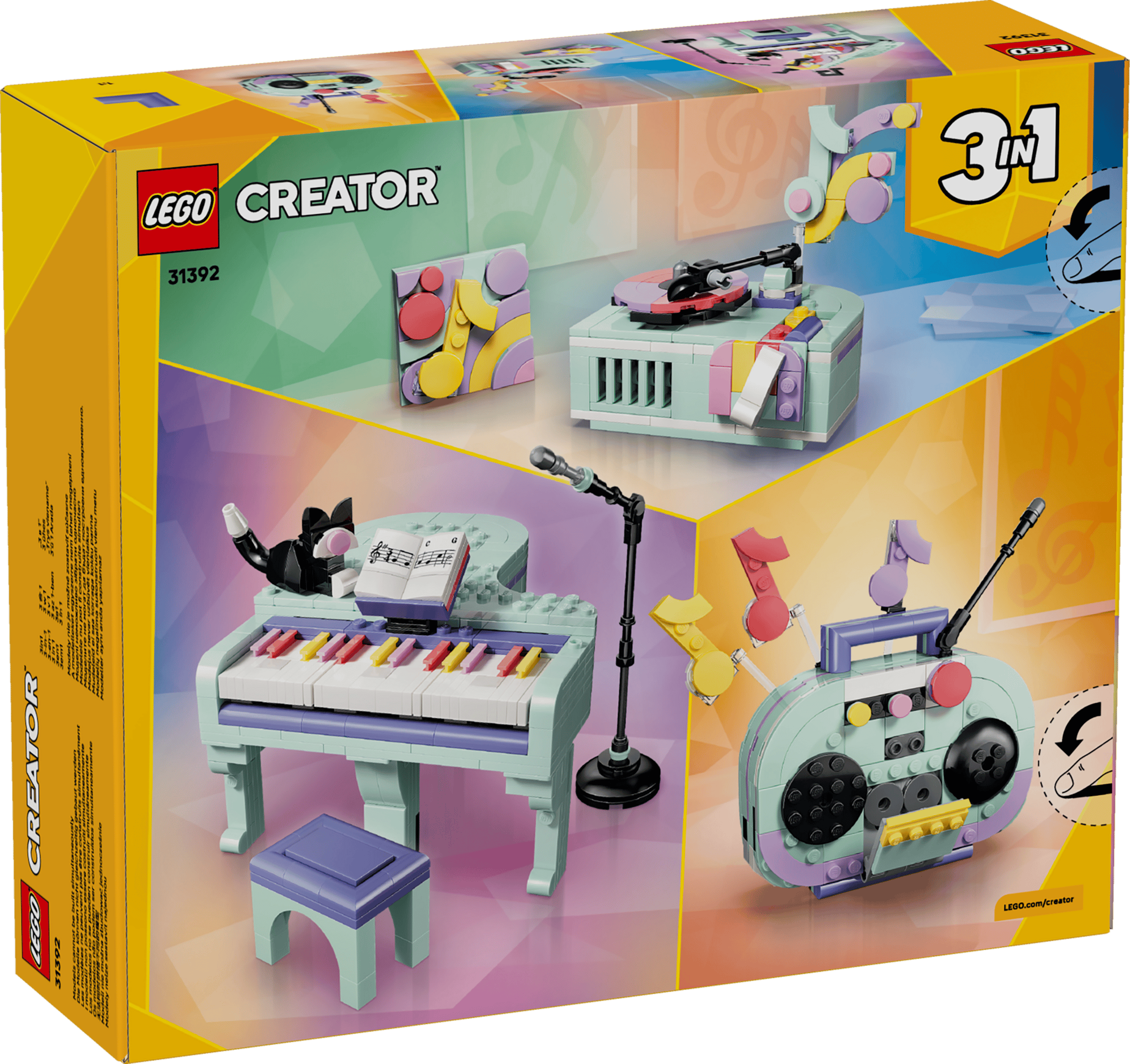 LEGO Creator 3-in-1 Music Decor Piano with Cat 31392 box