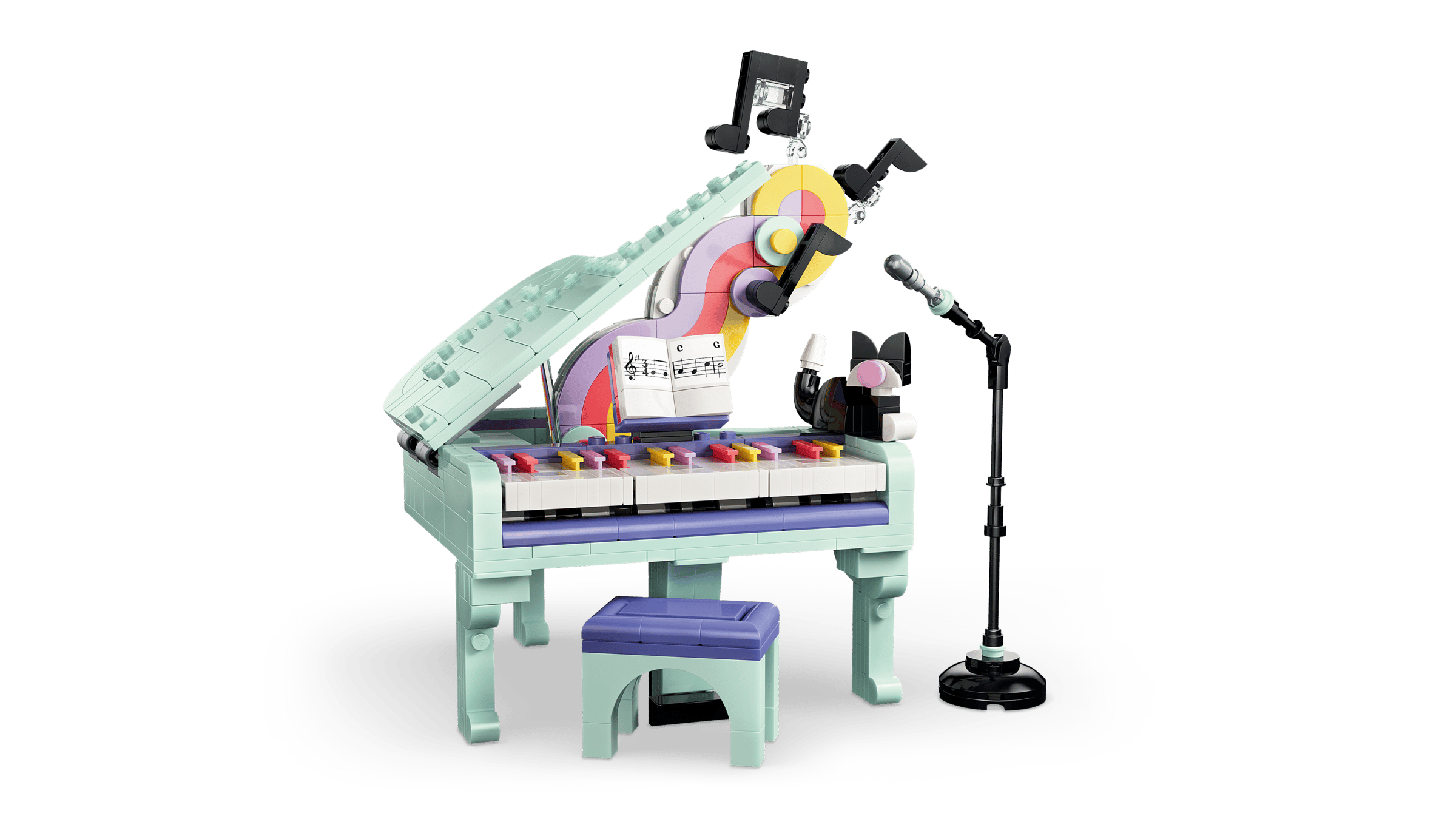 LEGO Creator 3-in-1 Music Decor Piano with Cat 31392 detail view