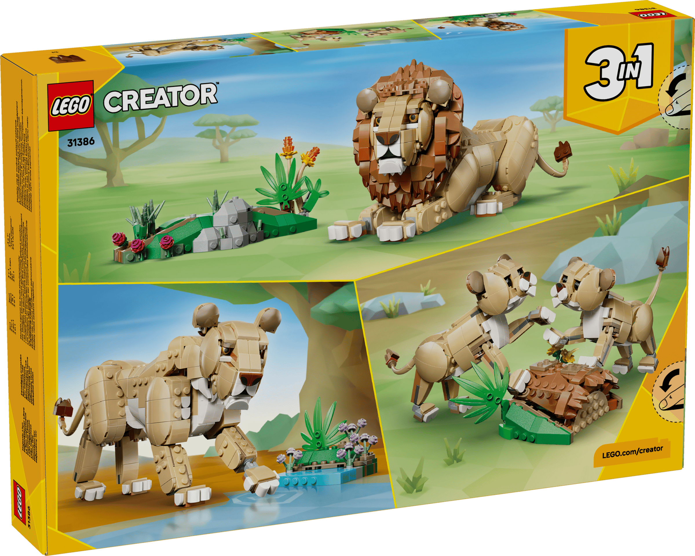LEGO Creator 3-in-1 Wild Animals: Majestic Lion 31386 box