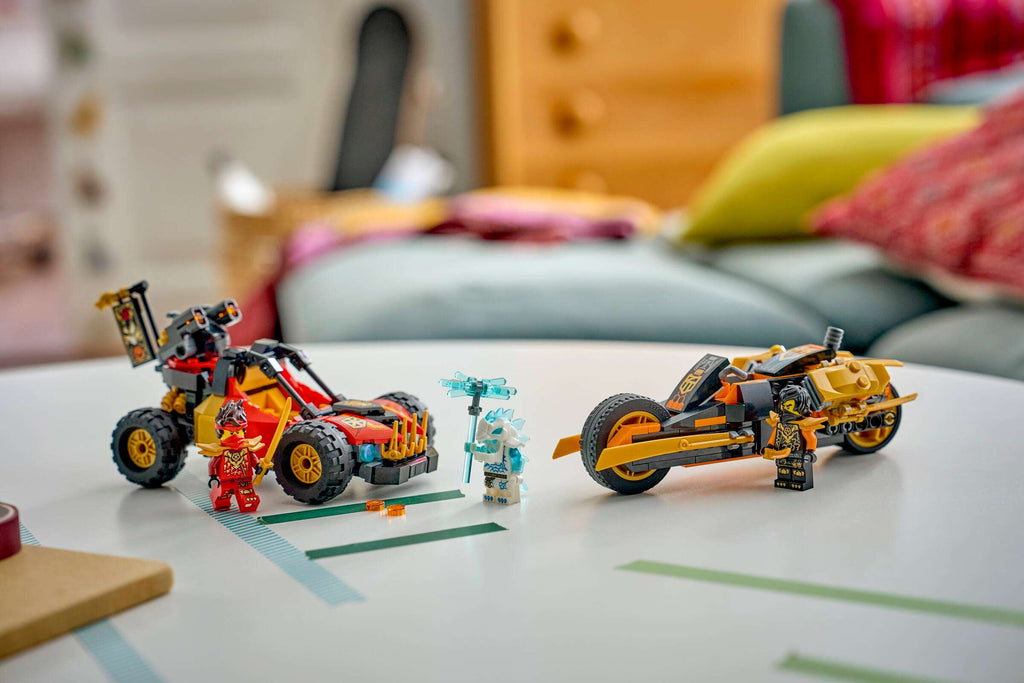 LEGO Ninjago Kai and Cole's Combiner Vehicles 71864 on display