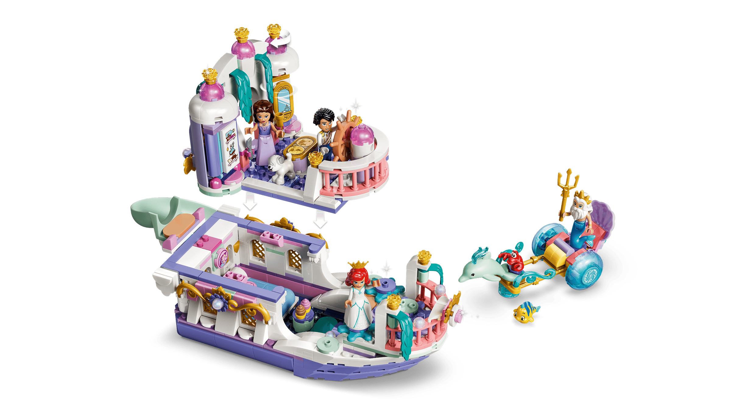 LEGO Disney Ariel's Royal Wedding Boat 43299 detail view