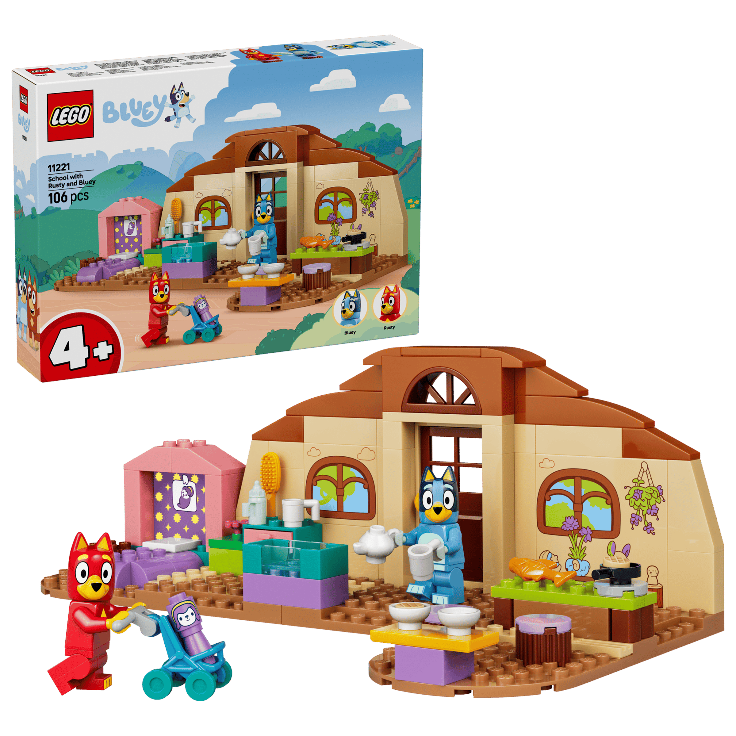 LEGO Bluey School with Rusty and Bluey box and model