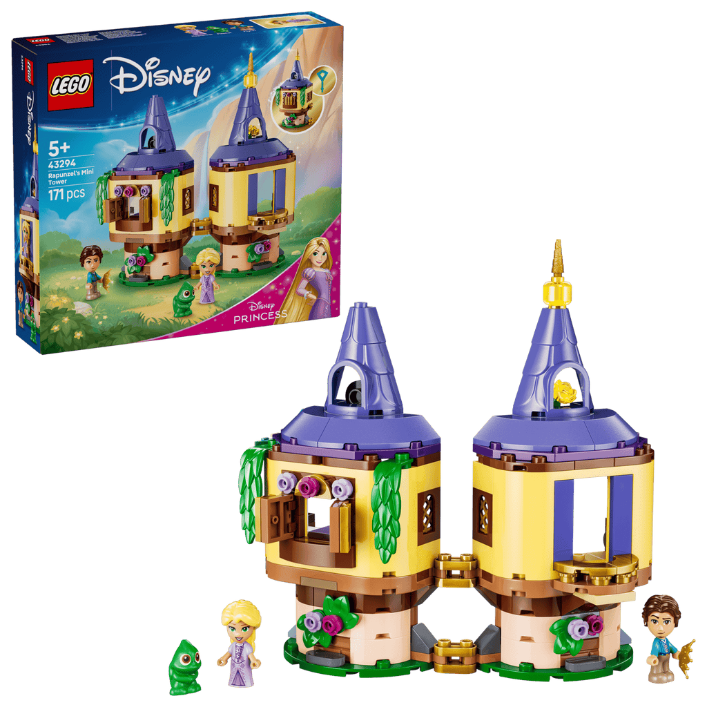 LEGO Disney Rapunzel's Mini Tower 43294 box and model