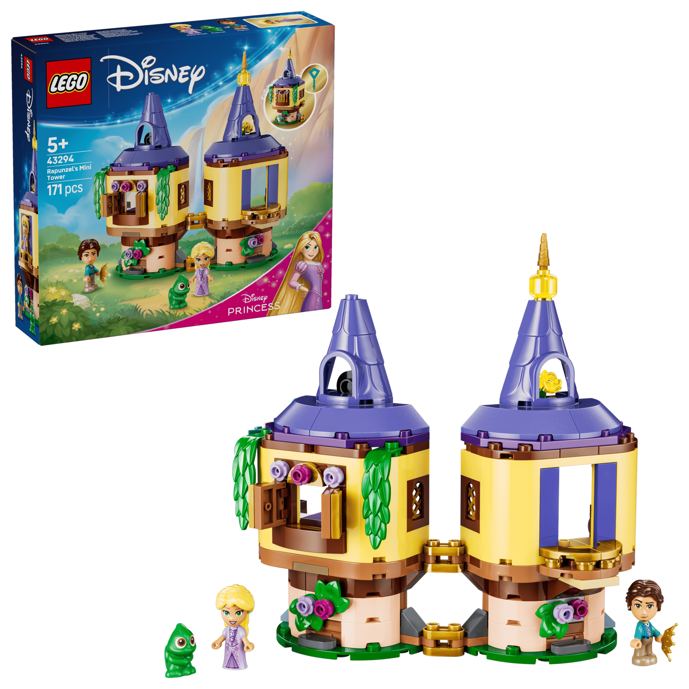 LEGO Disney Rapunzel's Mini Tower 43294 box and model