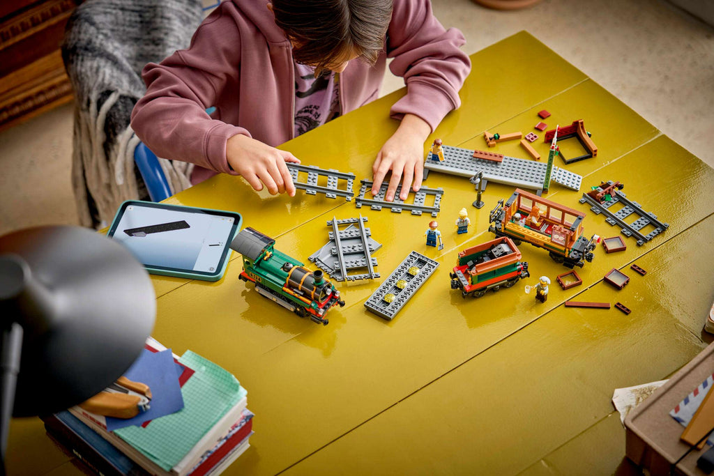 LEGO City Vintage Steam Train 60511 being built