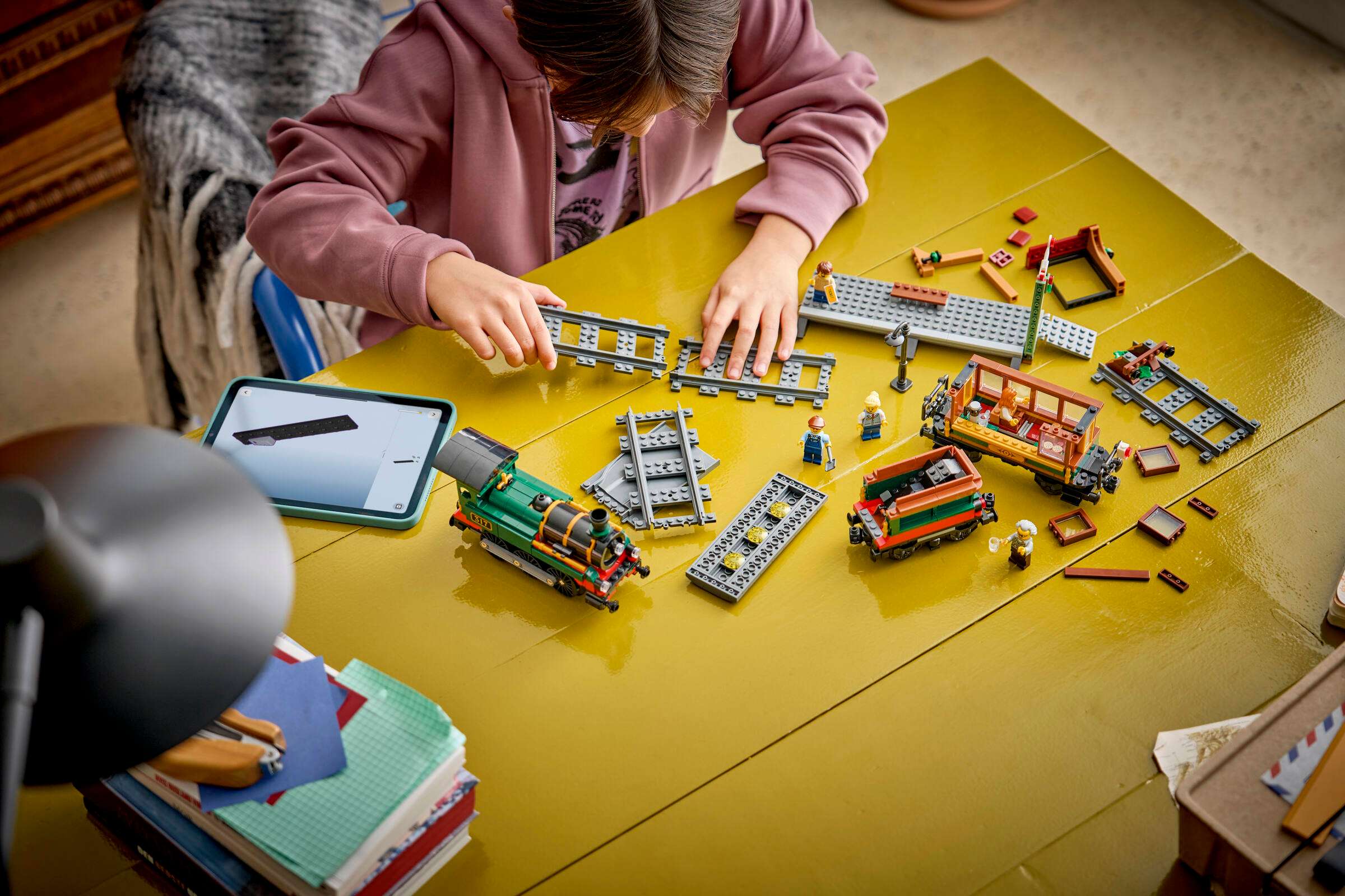 LEGO City Vintage Steam Train 60511 being built