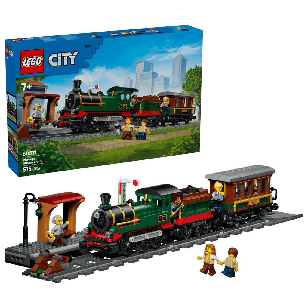 LEGO City Vintage Steam Train 60511 box and model