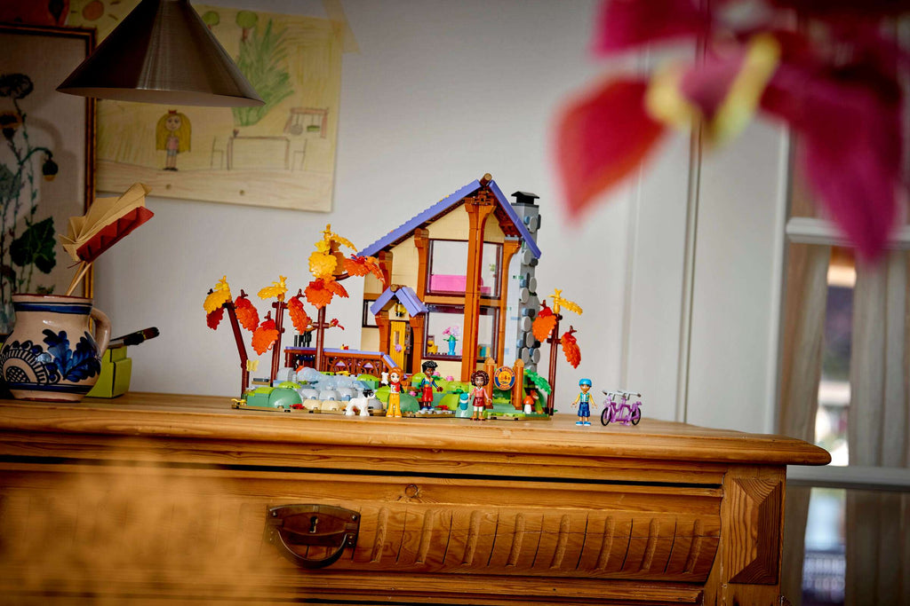 LEGO Friends Cozy Fall Forest Cabin 42705 on display