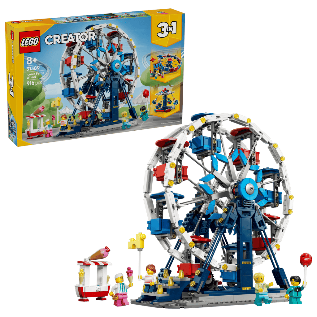 LEGO Creator 3-in-1 Iconic Ferris Wheel 31389 box and model
