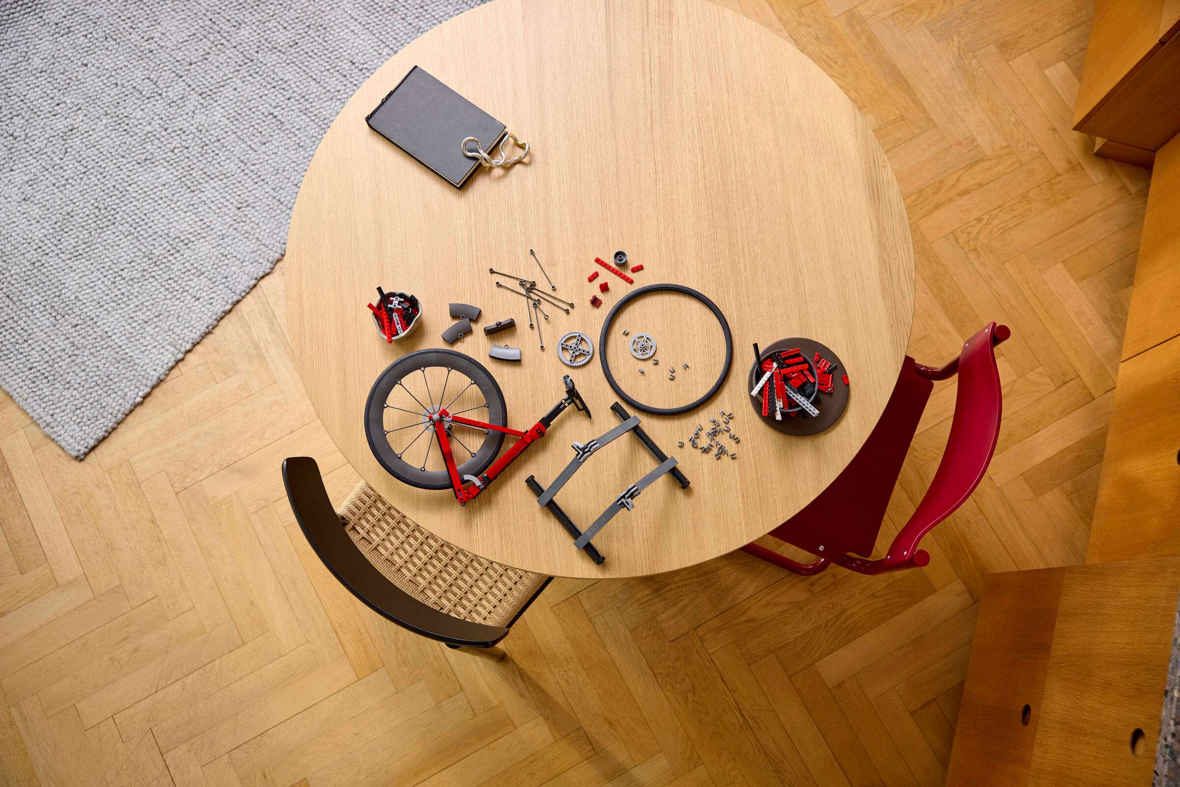 LEGO Icons Road Bike being built