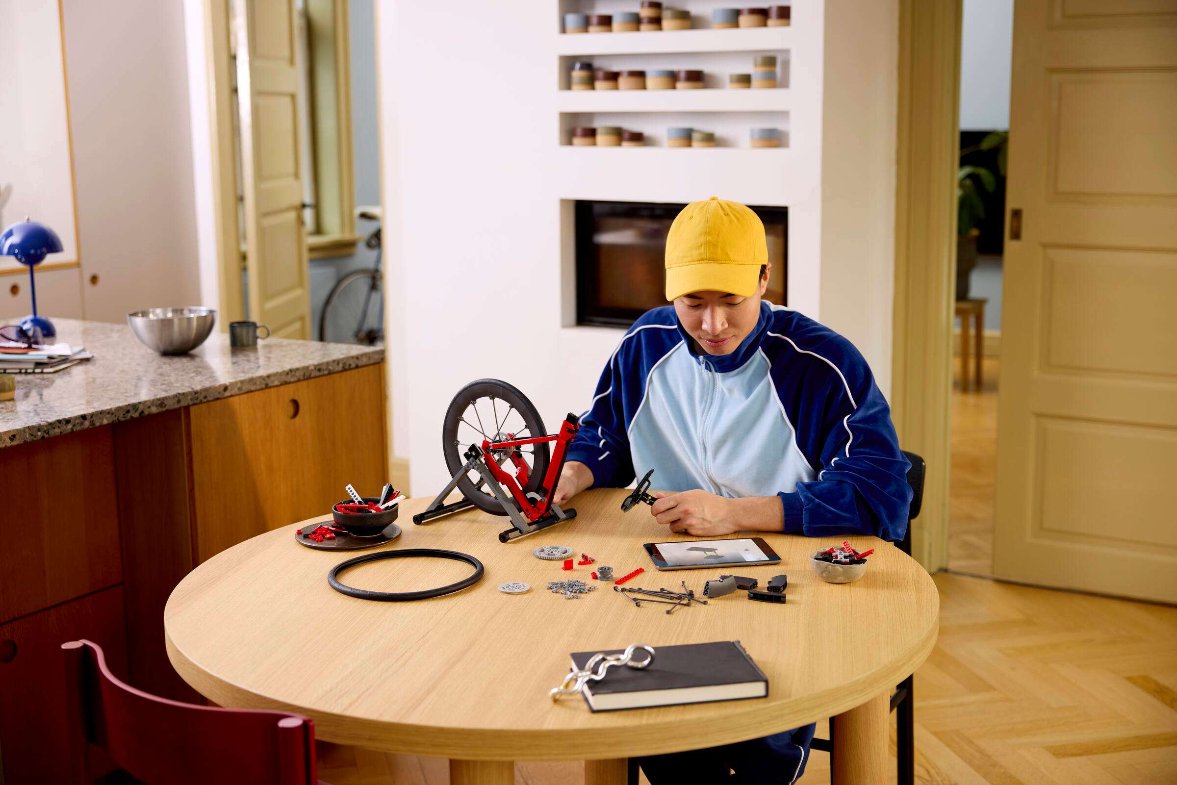 LEGO Icons Road Bike being built