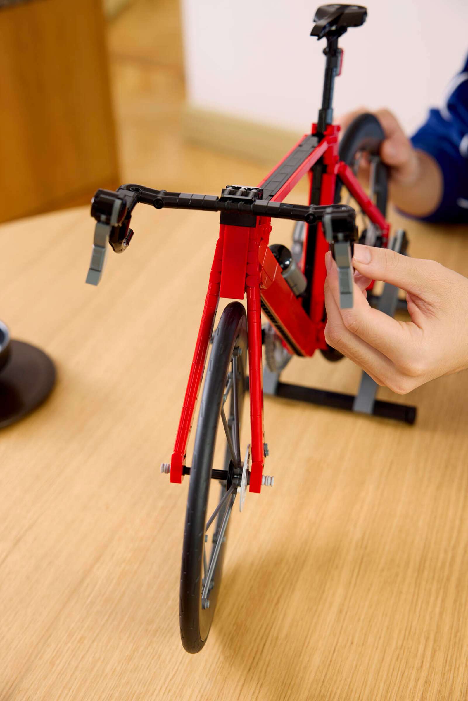 LEGO Icons Road Bike being built