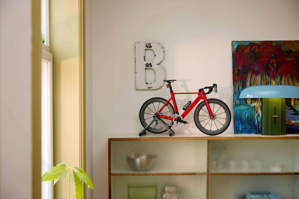 LEGO Icons Road Bike on display