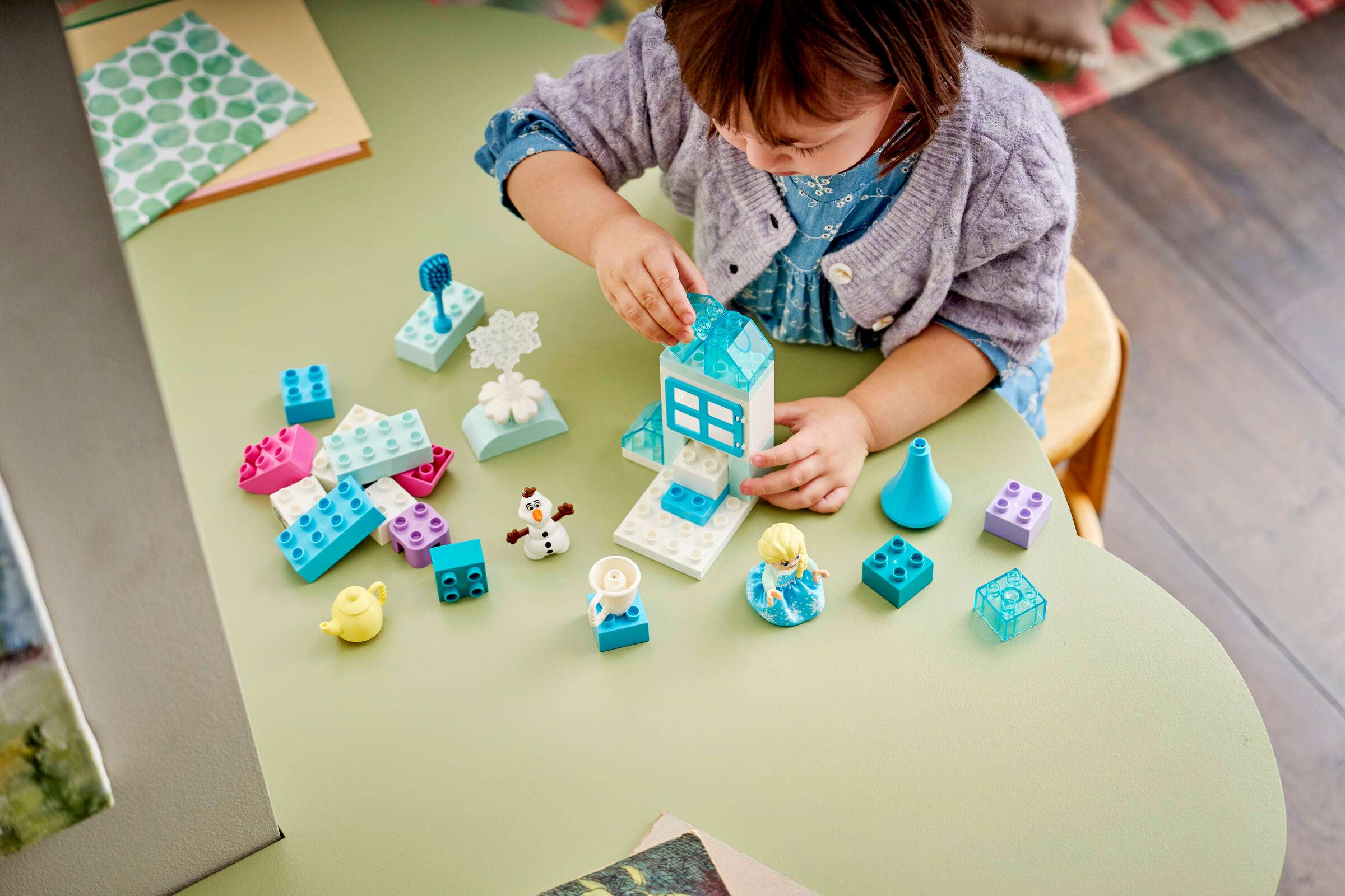 LEGO DUPLO Frozen Creative Box with Elsa and Olaf being built
