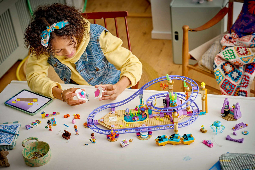 LEGO Friends Mermaid Roller Coaster Ride 42703 being built
