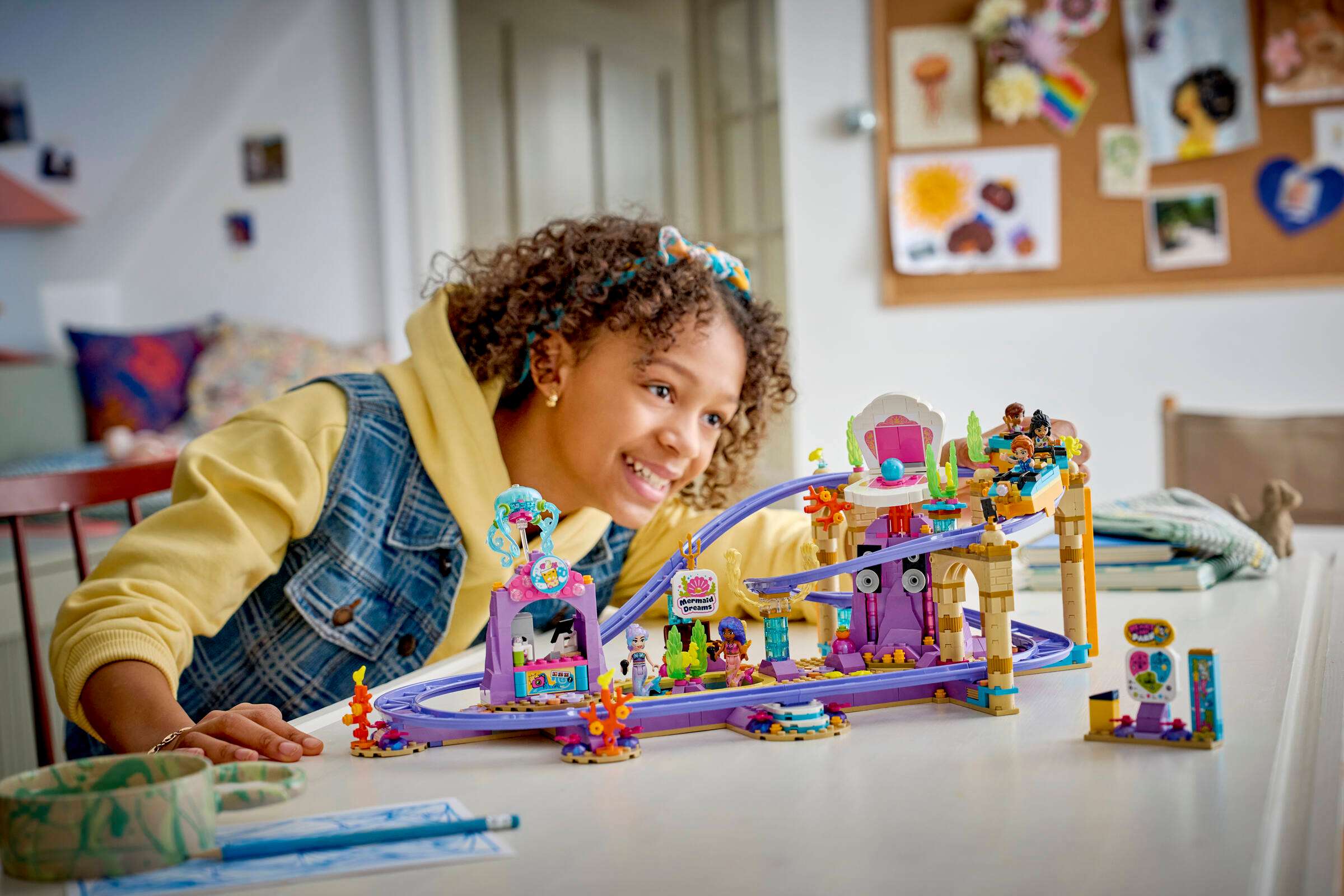 LEGO Friends Mermaid Roller Coaster Ride 42703 play scene