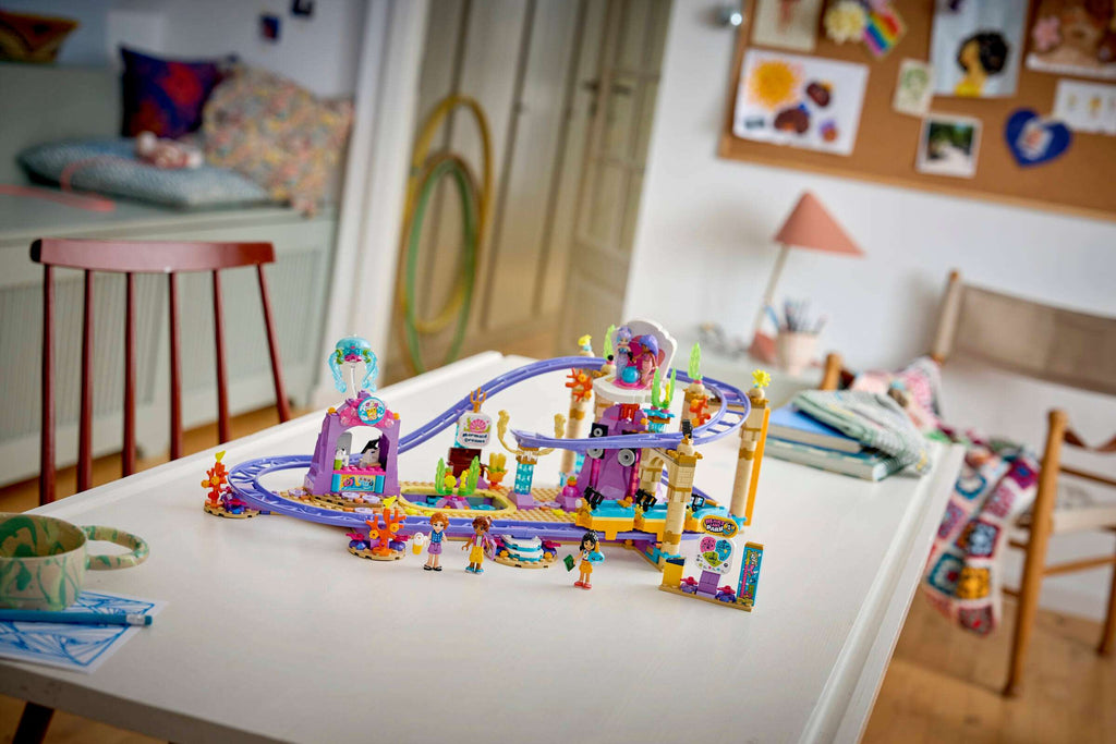 LEGO Friends Mermaid Roller Coaster Ride 42703 on display