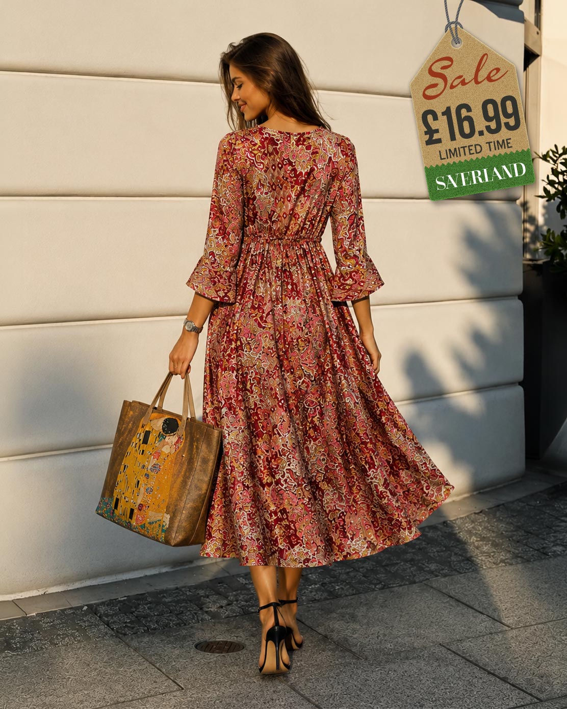 Bohemian Paisley Maxi Dress - Pink