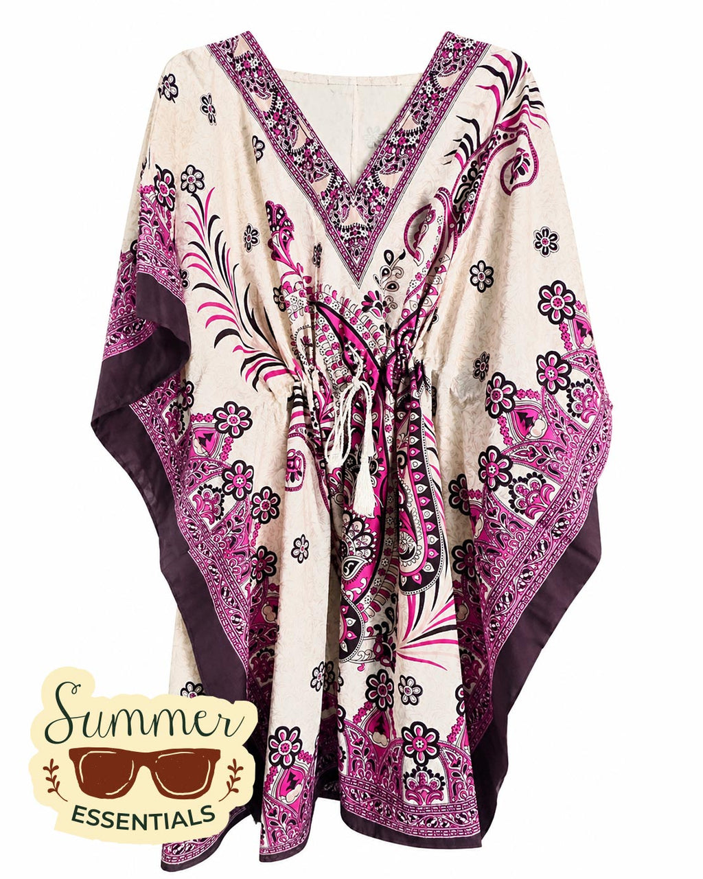Bohemian Bloom Kaftan Dress – Purple