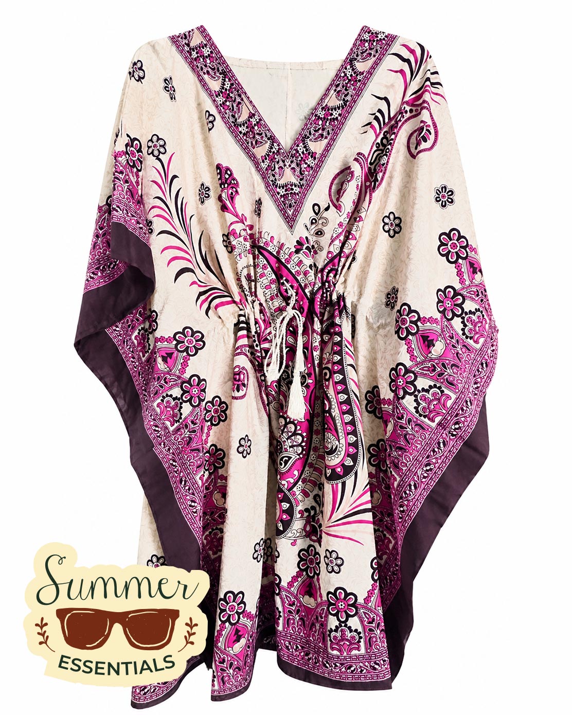 Bohemian Bloom Kaftan Dress – Purple