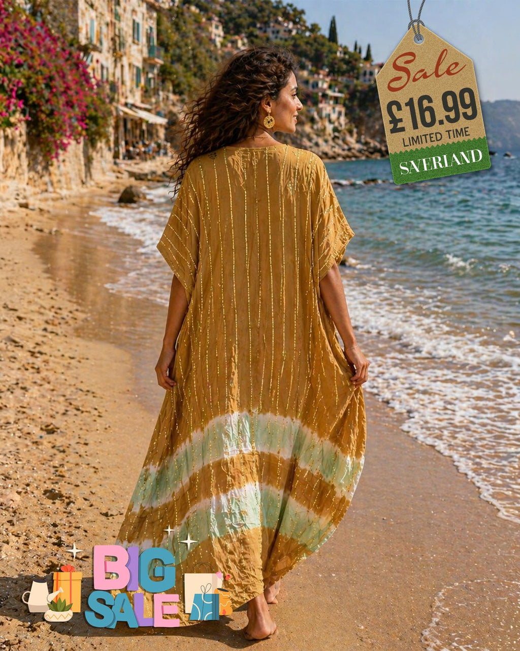 Boho Tie-Dye Beach Cover-Up Dress