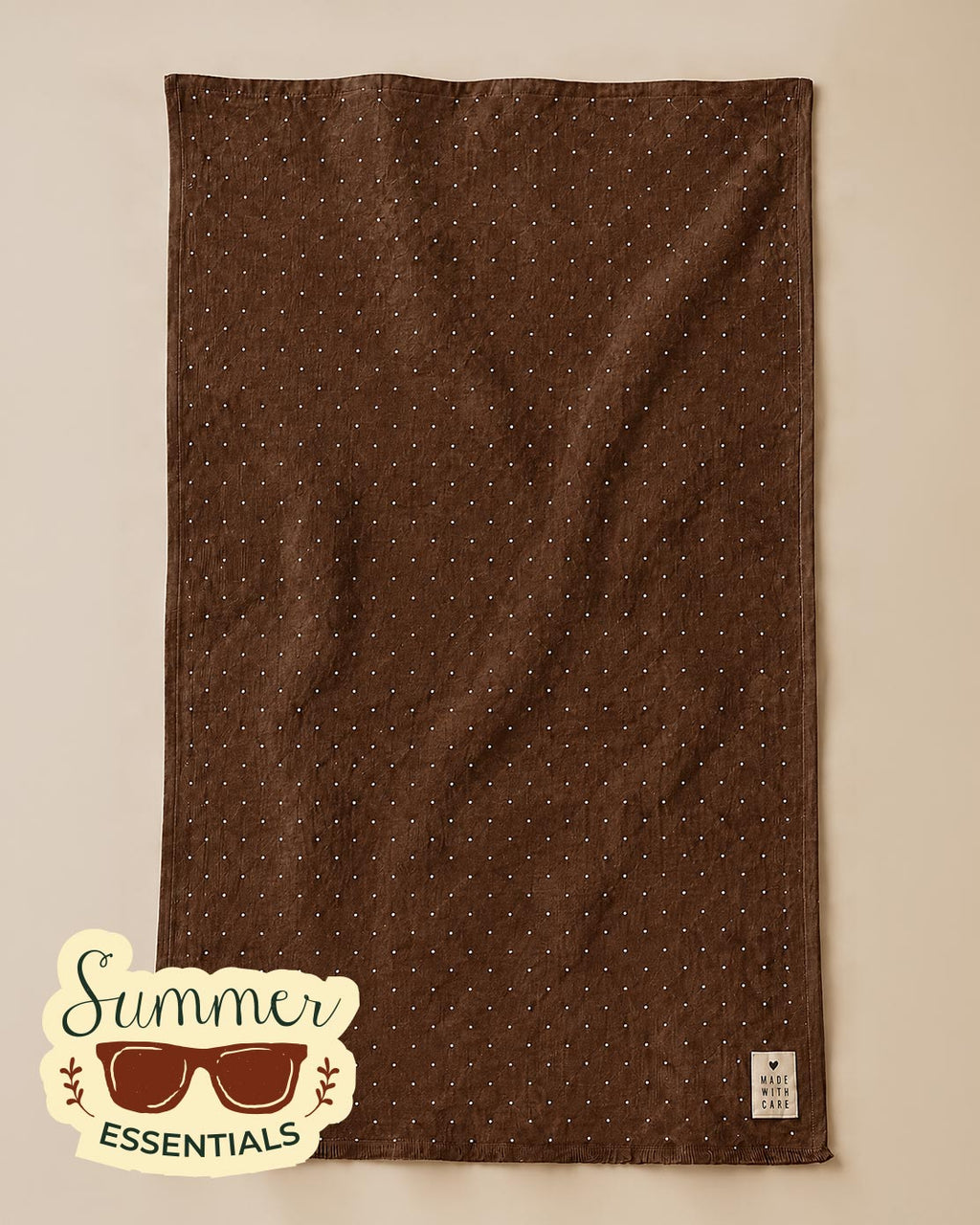 Coastal Dots Cotton Sarong – Brown