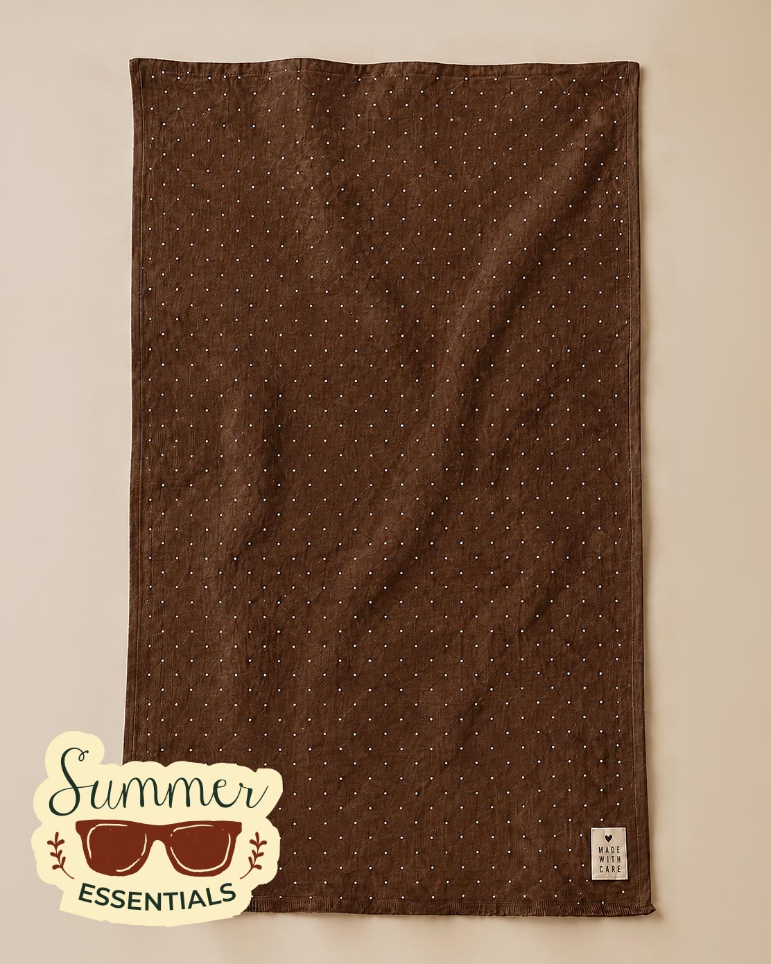 Coastal Dots Cotton Sarong – Brown