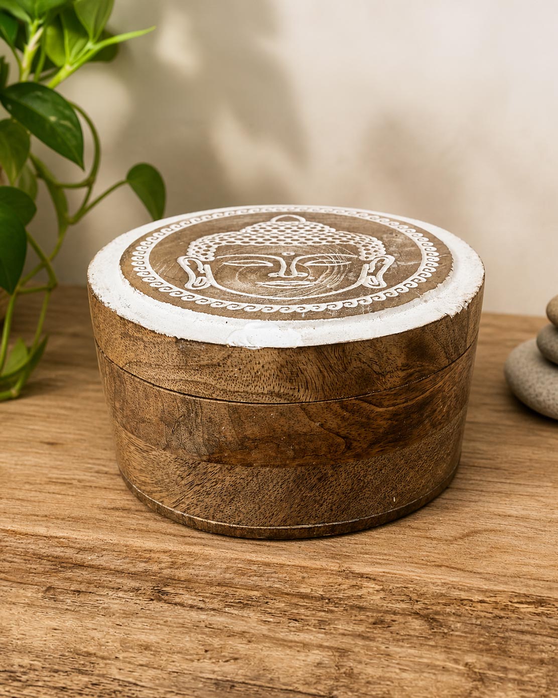 Handcrafted Buddha Wooden Trinket Box
