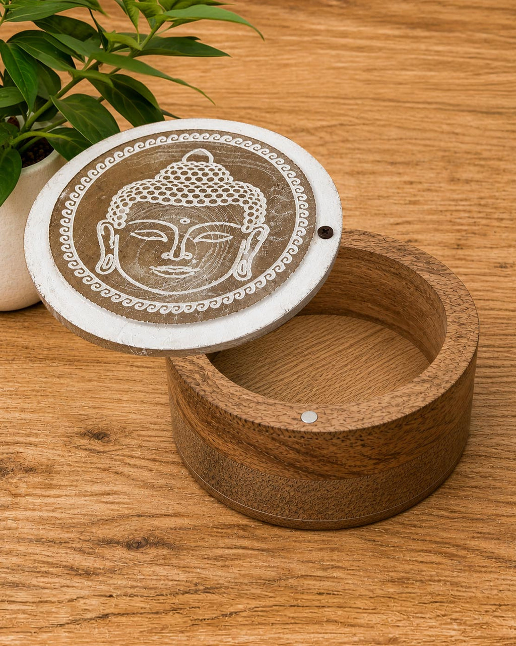 Handcrafted Buddha Wooden Trinket Box