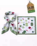 Cherry Satin Scarf - Green