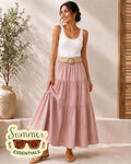 Tiered Maxi Skirt – Dusty Pink