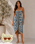 Floral Cotton Sarong – Blue